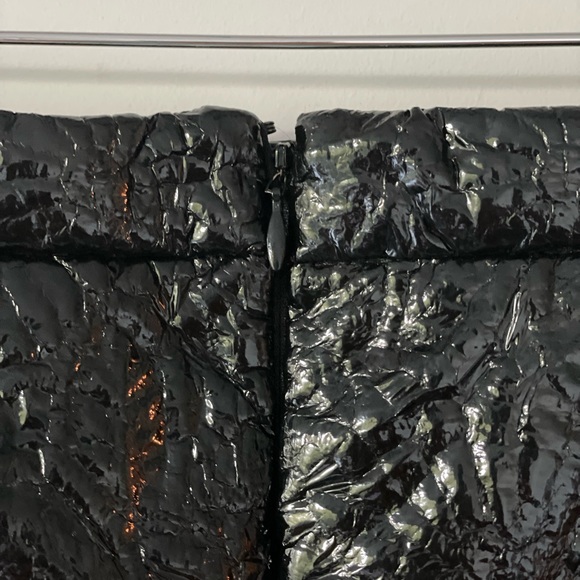 CHRISTIAN SIRIANO textured faux patent Leather mini skirt size22 - Picture 6 of 9